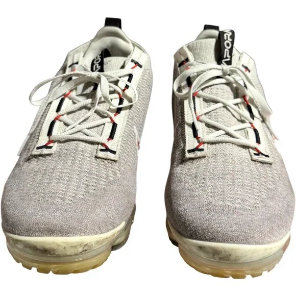 Nike Air Vapormax 2021 Flyknit Light Bone Grey Red Black DH4085-003 Men’s 12